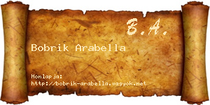 Bobrik Arabella névjegykártya